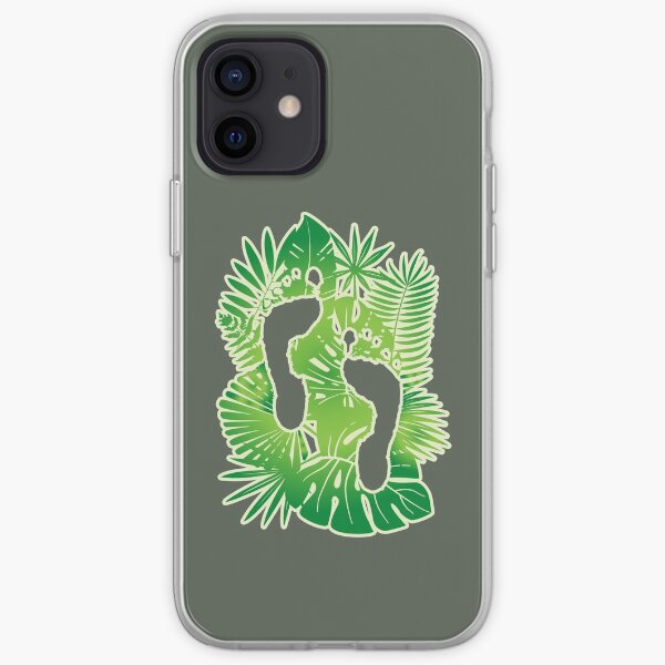Leafy Footprints. Green. iPhone Soft Case