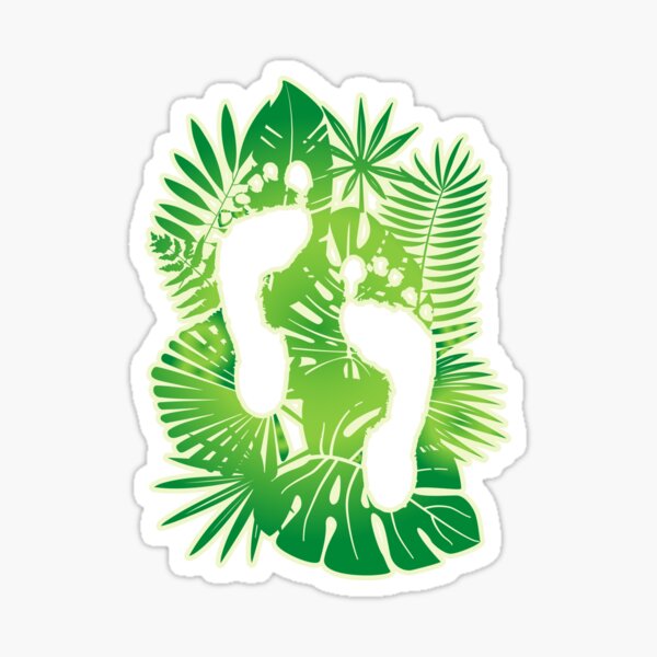 Leafy Footprints. Green. Sticker