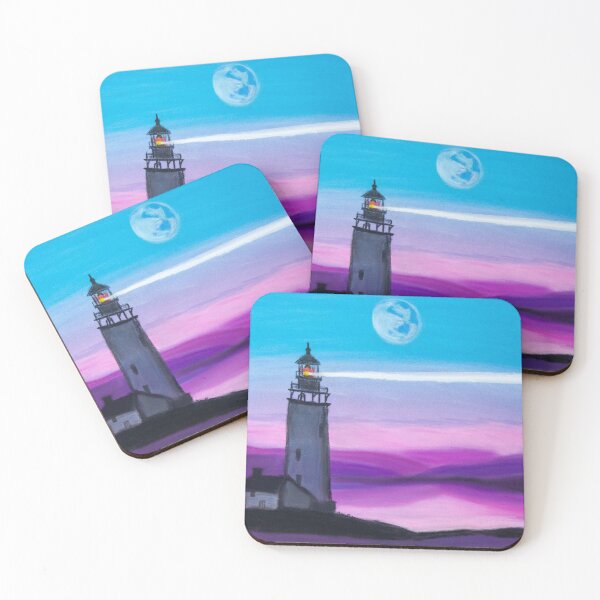 Item preview, Lighthouse Shining a Light Below a Moon designed and sold by AliCatOriginals.