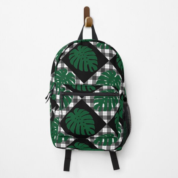 Artikelvorschau, Monstera auf Schwarz-Weiß-Plaid entworfen und verkauft von TropicalFronds.