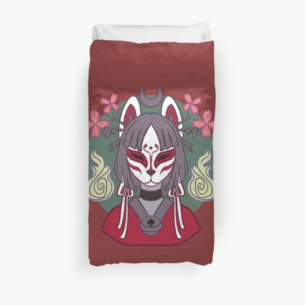 kitsune anime fille Housse de couette