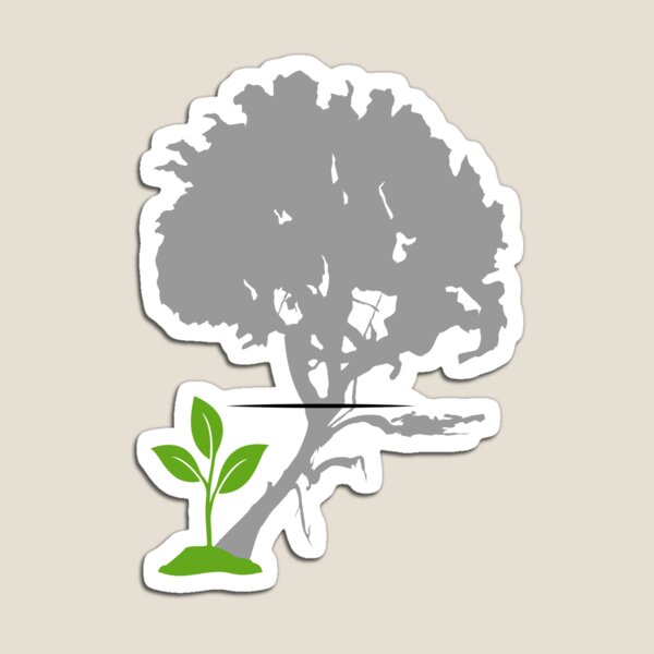 Seedling with shadow of old tree Magnet
