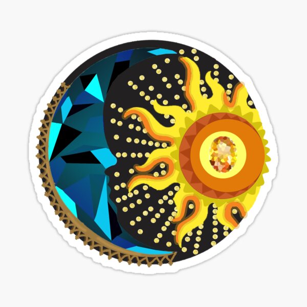 Crystal Adorned Moon & Sun! Sticker