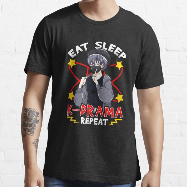 Funny Eat Sleep K-Drama Repeat K-Pop Korean Anime Essential T-Shirt