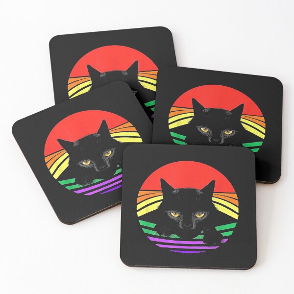 Item preview, Black Cat Paws LGBT Bright Rainbow designed and sold by JesseHess.