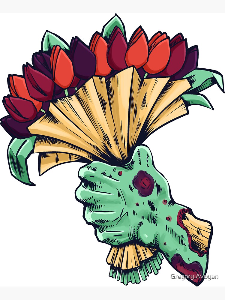 Romantic zombie gives you flowers by G-Avoyan