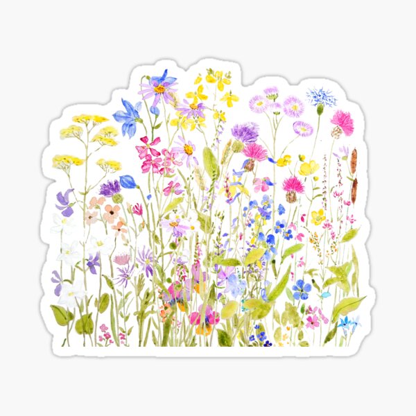 Item preview, hand painted colorful meadow painting designed and sold by ColorandColor.