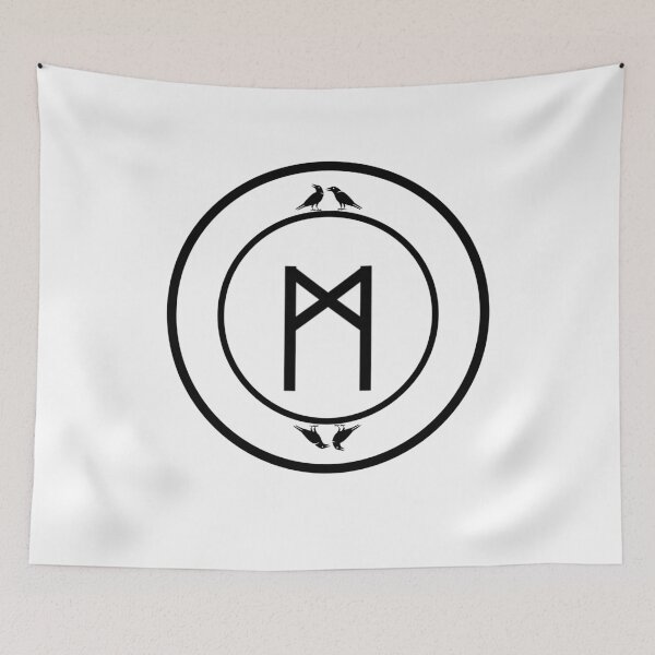 Item preview, Mannaz - Raven White - Norse Rune - Viking Rune - Ancient Alphabet designed and sold by Live2211.