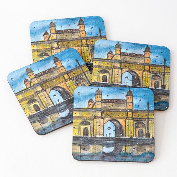 Item preview, Gateway of India rainy watercolor landscape painting designed and sold by artbymanjiri.