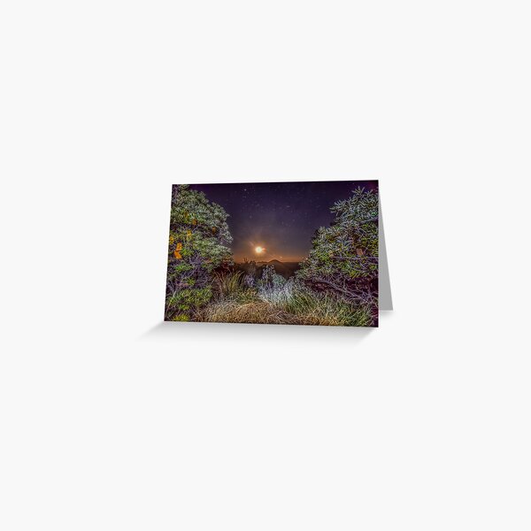glass house mountains moon Greeting Card