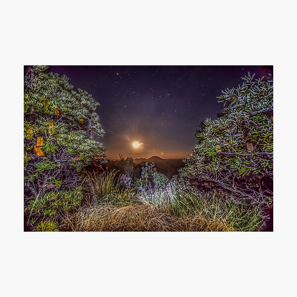 glass house mountains moon Photographic Print
