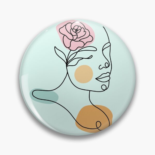Item preview,  Woman smile Face girl drawing abstract pink flower abstractface oneline onelinedrawing, designed and sold by Queengood.