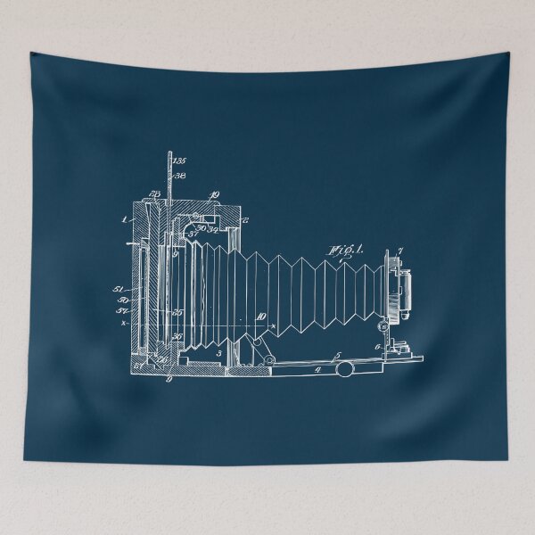 Item preview, Vintage bellows camera patent blueprint design designed and sold by BRU Design.