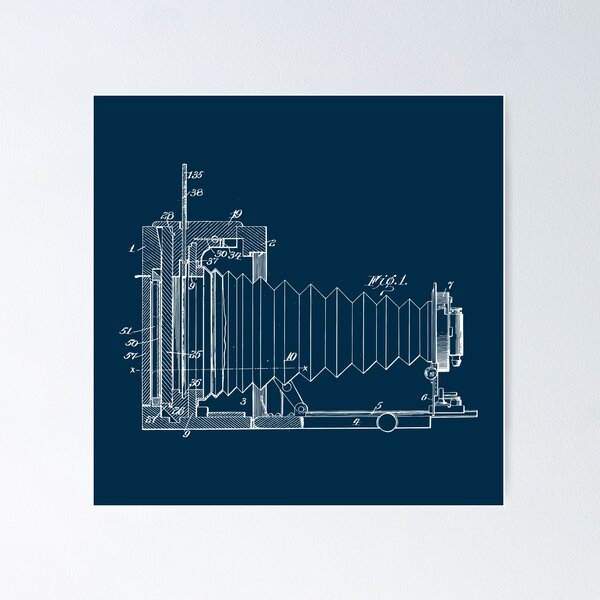 Film Holder Vintage Patent Blueprint Canvas Art, Aged Pixel