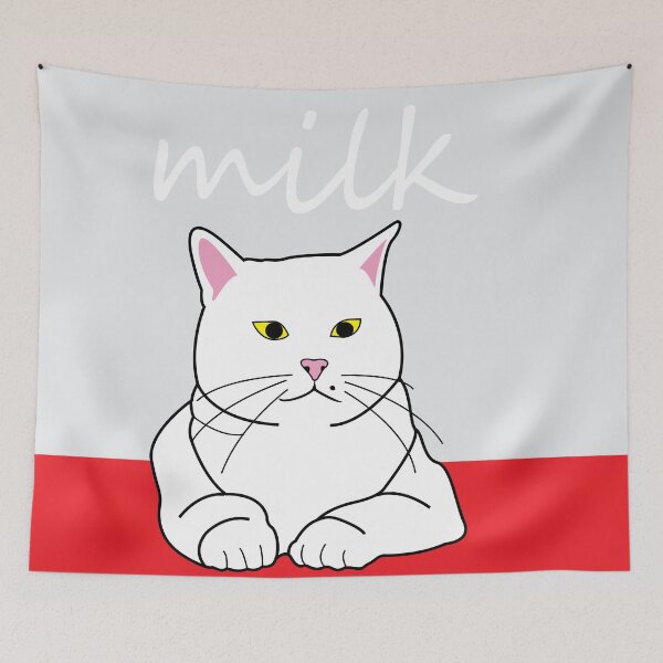 Item preview, white cats design. milk story. designed and sold by dadamda.