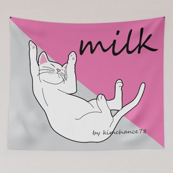 Item preview, white cats design. milk story. designed and sold by dadamda.