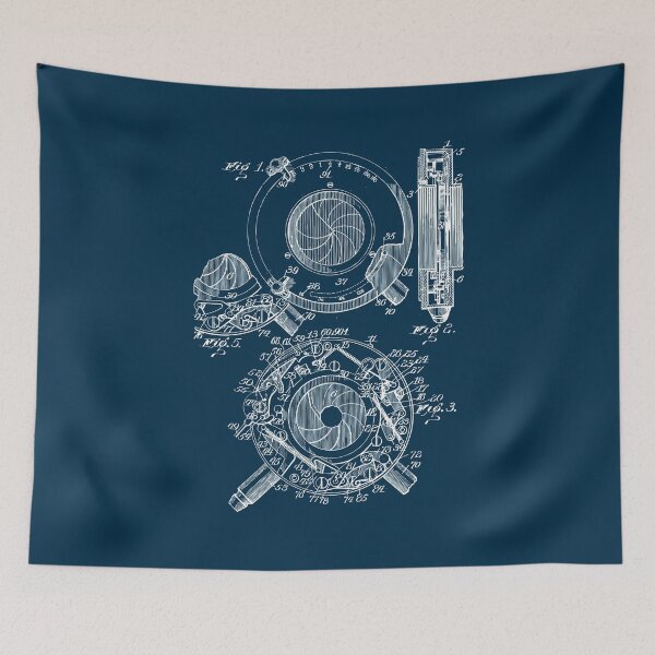 Item preview, Vintage mechanical iris patent blueprint design designed and sold by BRU Design.