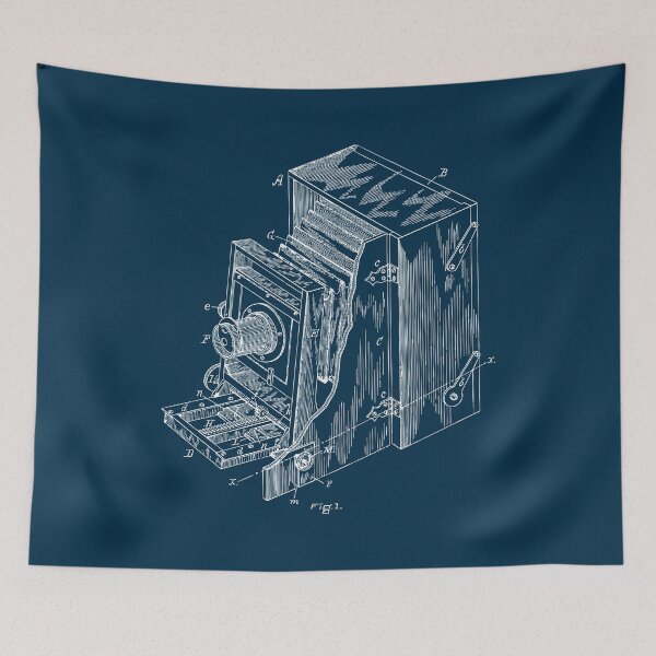 Item preview,  Vintage woood large format  camera patent blueprint design designed and sold by BRU Design.
