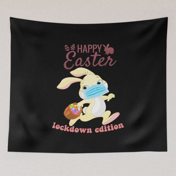 Item preview, happy easter, lockdown edition bunny with mask. designed and sold by mikrocosmox.