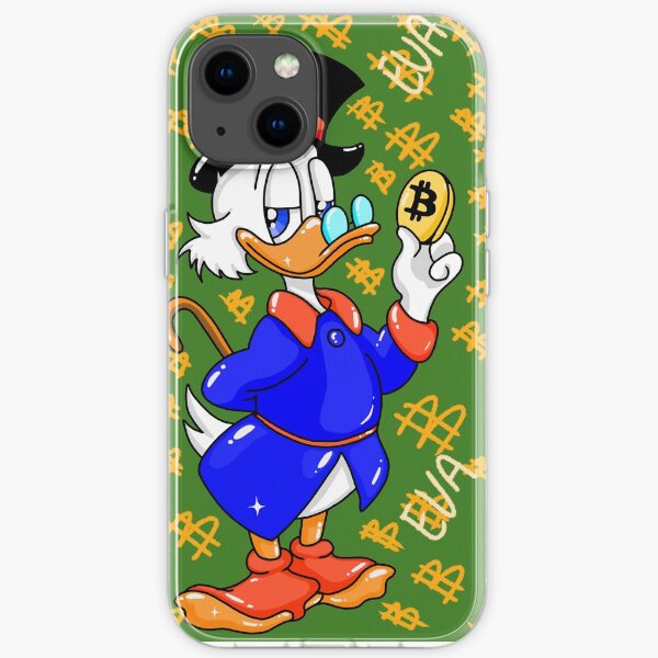 Green Bitcoin Scrooge mcduck et argent | Eva Kiseleva Coque souple iPhone