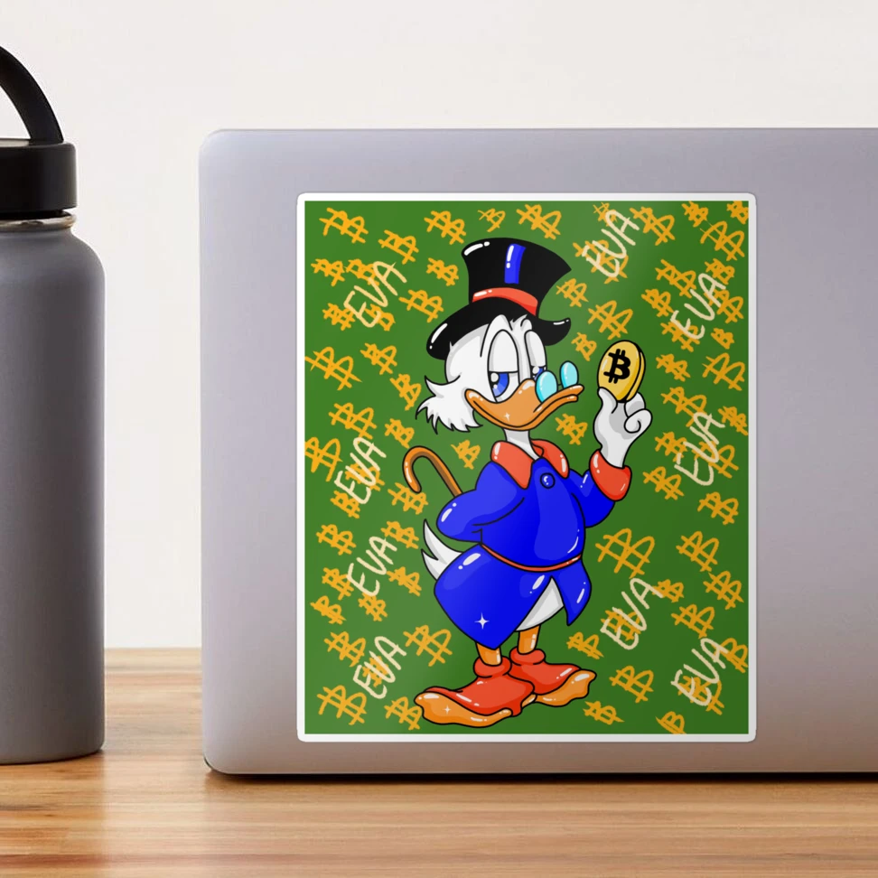 Green Bitcoin Scrooge mcduck and Money | Eva Kiseleva