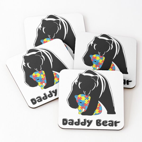Item preview, Daddy Bear Puzzle Piece Autism Awareness Gift Moms Dads designed and sold by Realme9876.