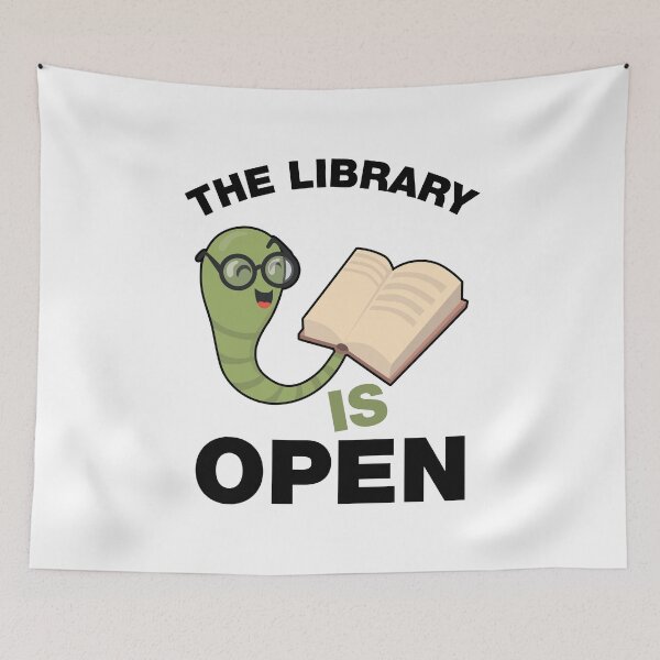 Item preview, The Library Is Open Funny Reading Quotes designed and sold by Scratches Tees.