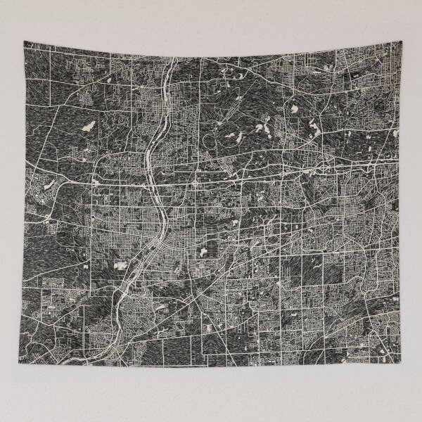 Item preview, Aurora map Illinois Ink lines IL designed and sold by InkMaps.