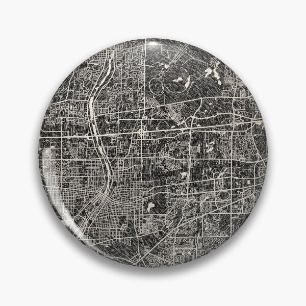 Artikelvorschau, Aurora map Illinois Ink lines IL 2 entworfen und verkauft von InkMaps.