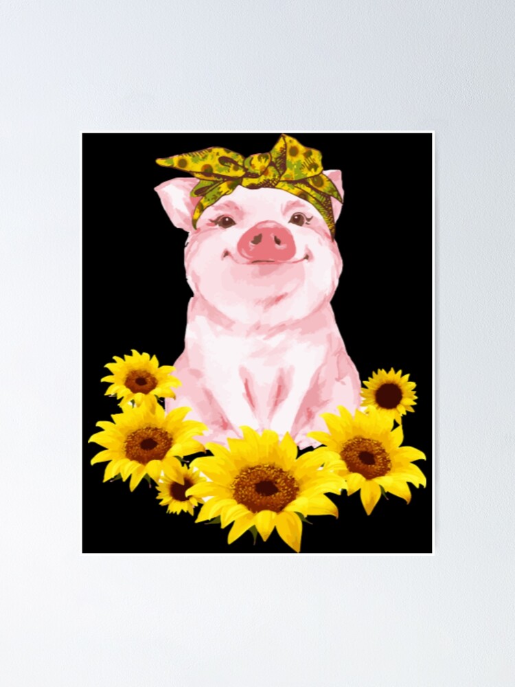 Cute Pig And Sunflower T-Shirt Cute Pig And Sunflower T-Shirt