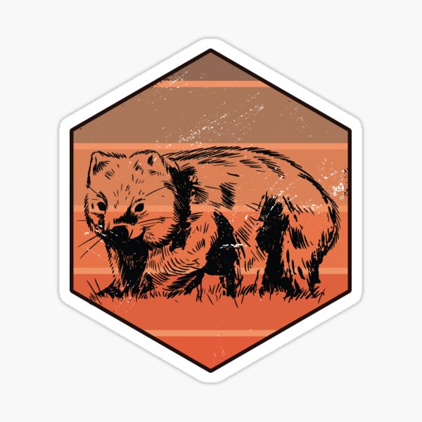 Wombat Retro Sticker