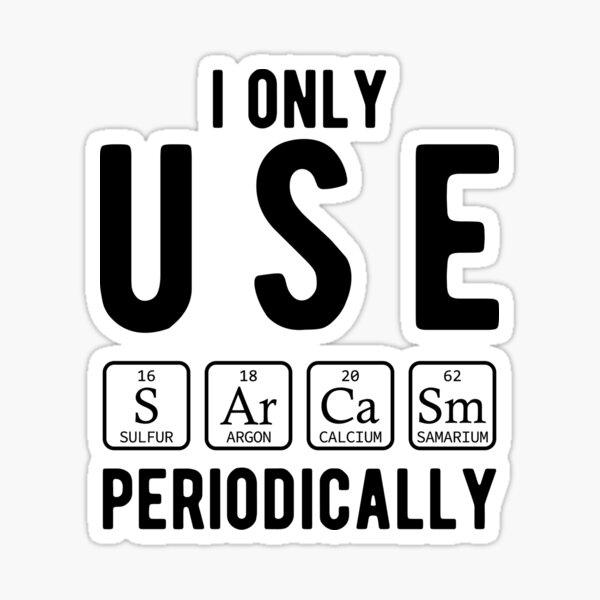 SArCaSm Periodic Table Elements Word Chemistry Black Ink Pen