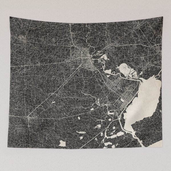 Item preview, Beaumont map Texas Ink lines designed and sold by InkMaps.
