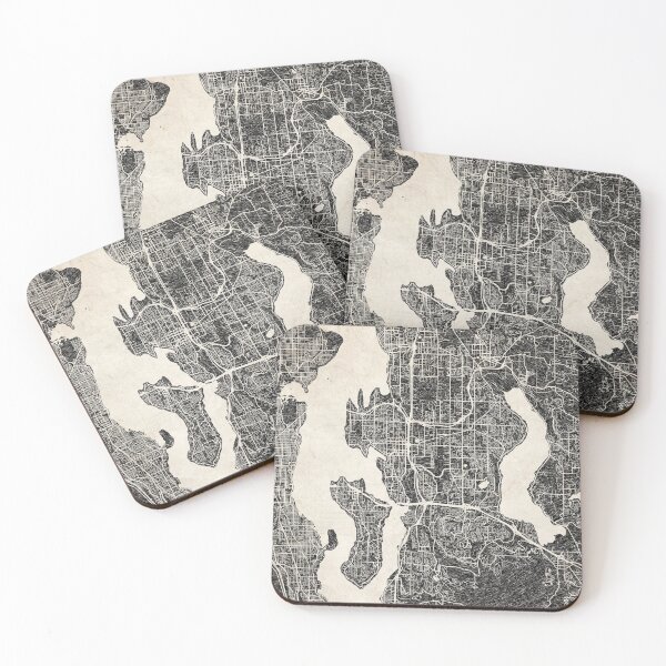 Item preview, Bellevue map Washington Ink lines designed and sold by InkMaps.