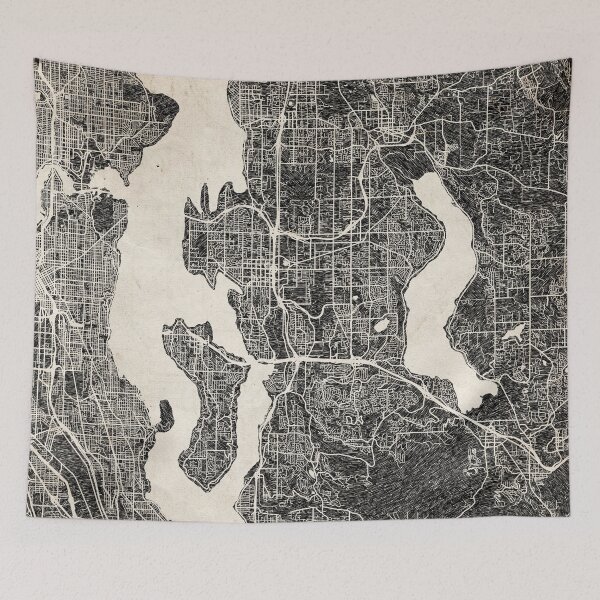 Item preview, Bellevue map Washington Ink lines designed and sold by InkMaps.