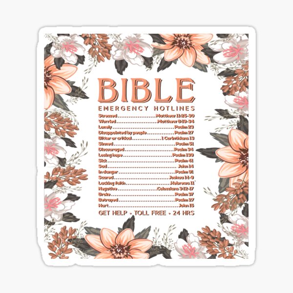 bible-emergency-numbers-2-hotline-sticker-for-sale-by-josephfanous-redbubble for Bible Emergency Numbers Printable Free Bible Emergency Numbers 2 (hotline)