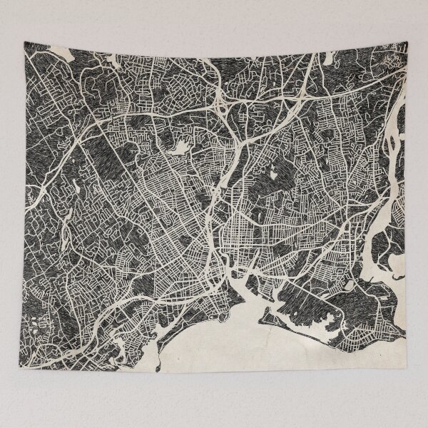 Item preview, Bridgeport map Connecticut Ink lines designed and sold by InkMaps.