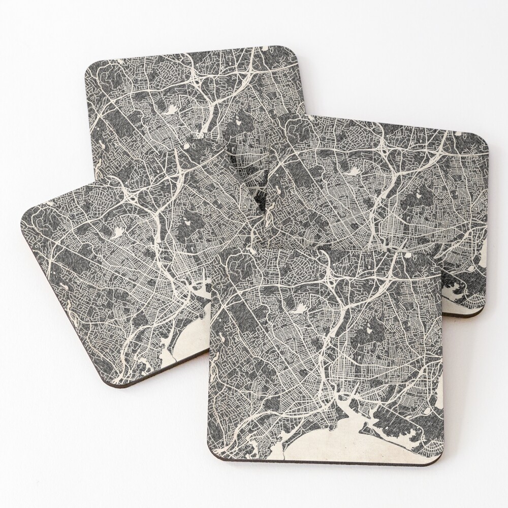 Aperçu de l'œuvre Dessous de verre (lot de 4) créée et vendue par InkMaps.