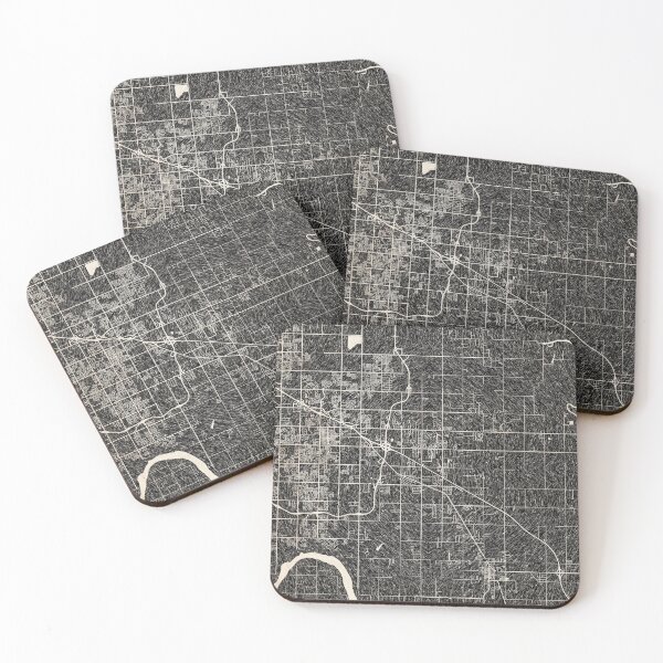 Item preview, Broken Arrow map Oklahoma Ink lines 2 designed and sold by InkMaps.