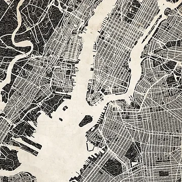 Imagen de la obra Brooklyn map New York Ink lines de InkMaps