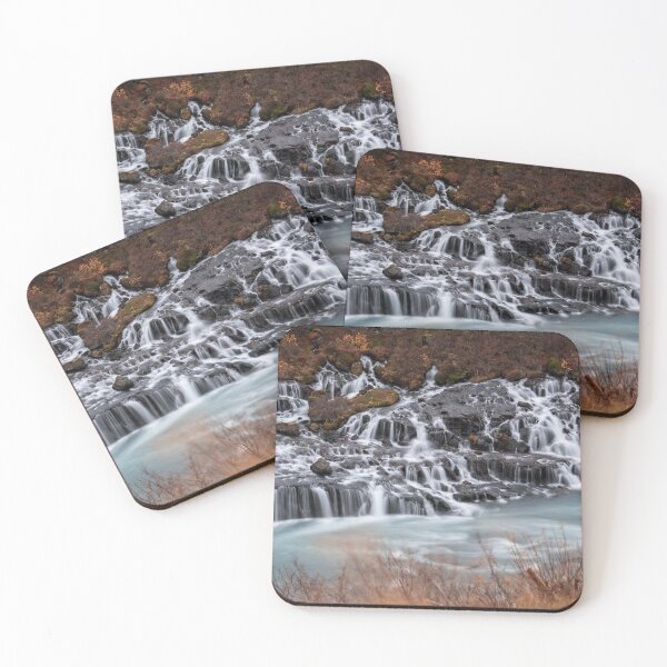 Item preview, Hraunfossar Waterfall Iceland in Autumn designed and sold by Catherine Reading.