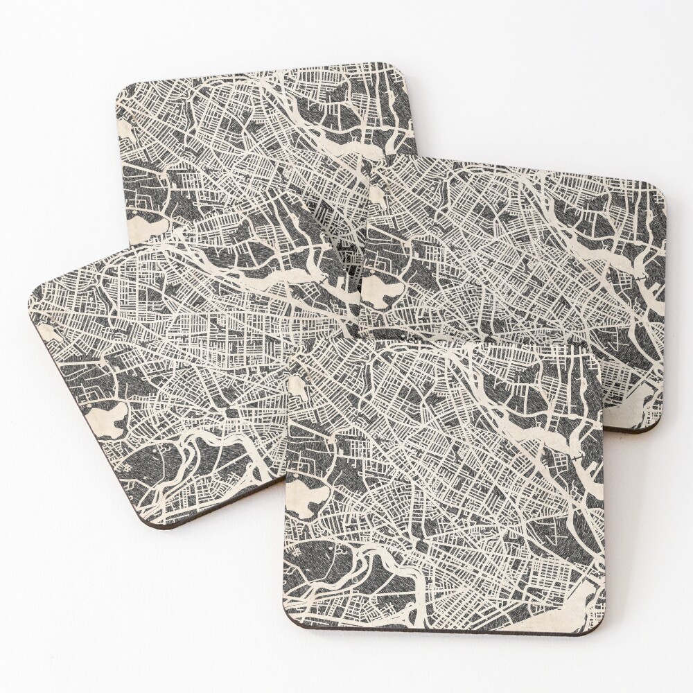 Vista previa del artículo con la obra «Posavasos (lote de 4)», diseñado y vendido por InkMaps.