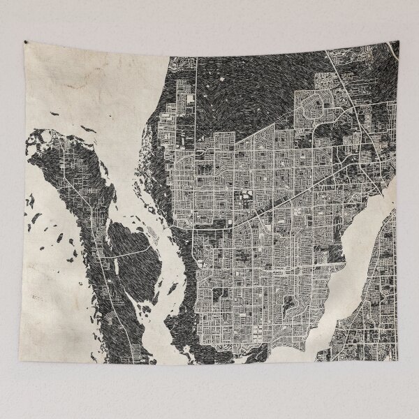 Item preview, Cape Coral map Florida Ink lines designed and sold by InkMaps.