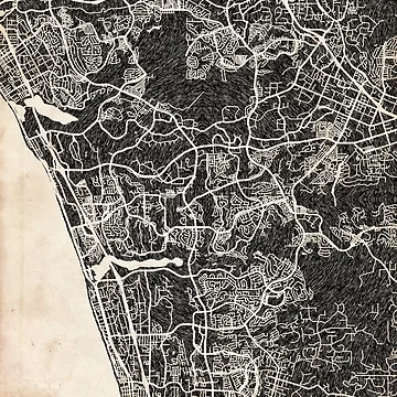 Imagen de la obra Carlsbad map California Ink lines 2 de InkMaps