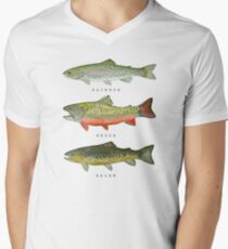 Forellen-Triade T-Shirt mit V-Ausschnitt