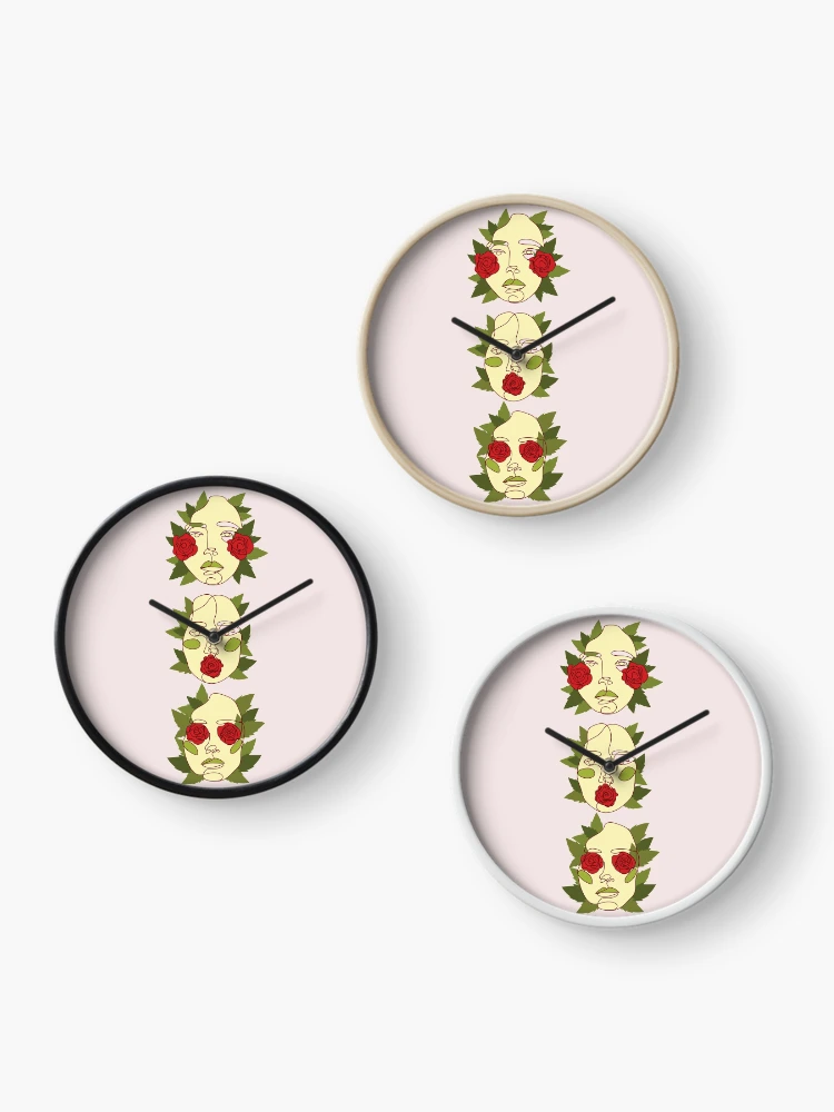 Thumbnail 3 of 4, Clock, Three wise roses designed and sold by Lineastic.