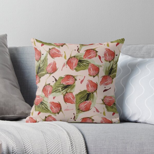 Rose Bud in Pink Throw Pillow