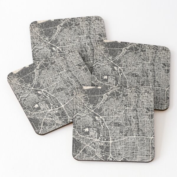 Item preview, Carrollton map Texas Ink lines designed and sold by InkMaps.