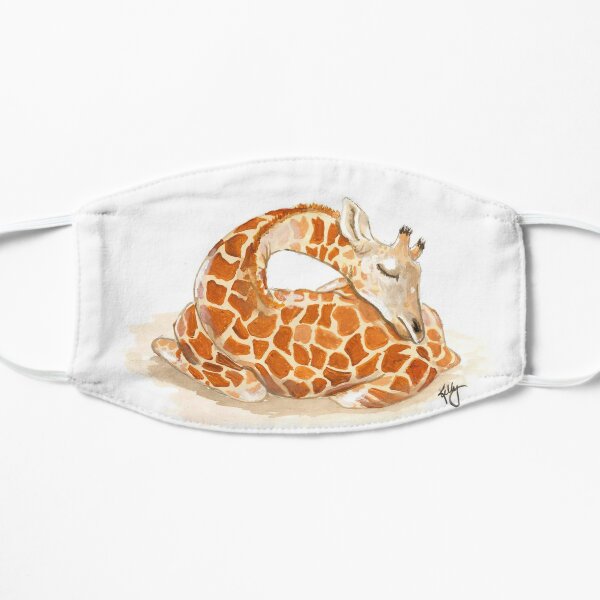 Sleeping baby giraffe Flat Mask