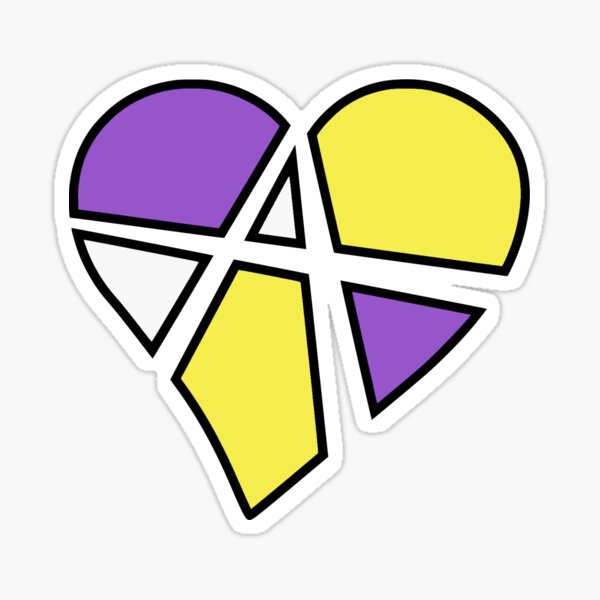 Nonbinary Relationship Anarchy Heart (Black) Sticker